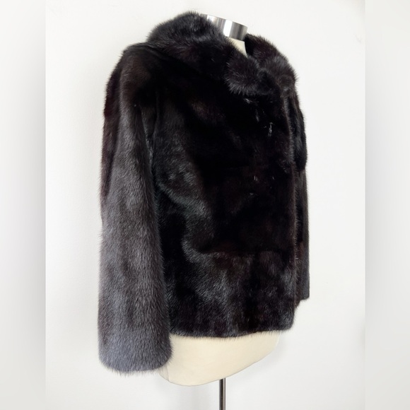 Vintage 1960s Saks Fifth Avenue Revillon Black Mink Jacket Women’s Size 2 Bridal - Picture 15 of 16